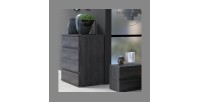 Commode VELTIS 4 tiroirs – L92 x H85 cm – Rangement moderne coloris frêne noir