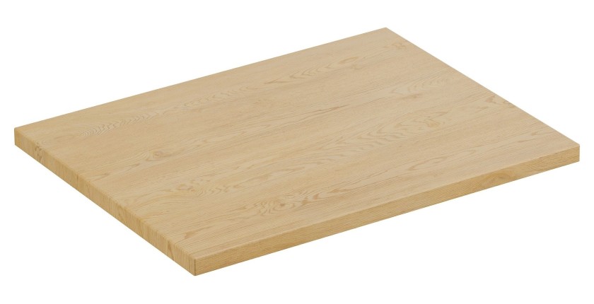 Plan vasque NATURA – L60 × P46 cm – Chêne clair – À poser – Compatible meuble sous vasque 
