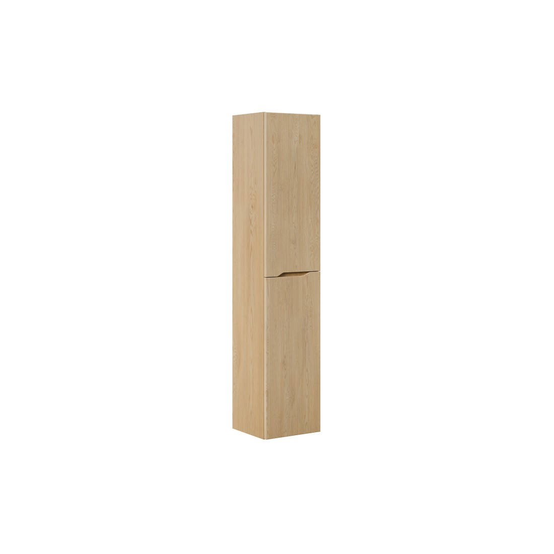Colonne de salle de bain NATURA – 2 portes – Chêne clair – L35 × P33 × H170 cm – À suspendre 