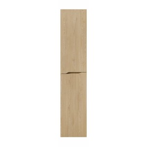 Colonne de salle de bain NATURA – 2 portes – Chêne clair – L35 × P33 × H170 cm – À suspendre 