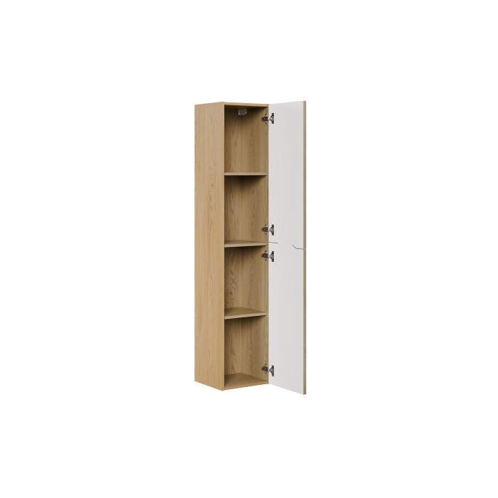 Colonne de salle de bain NATURA – 2 portes – Chêne clair – L35 × P33 × H170 cm – À suspendre 