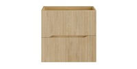 Meuble sous vasque NATURA – 2 tiroirs – Chêne clair – L60 × P45 × H57 cm – À suspendre 