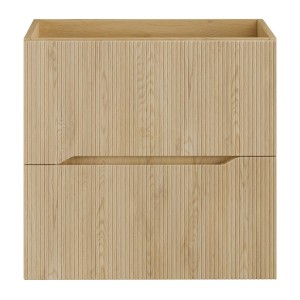 Meuble sous vasque NATURA – 2 tiroirs – Chêne clair – L60 × P45 × H57 cm – À suspendre 