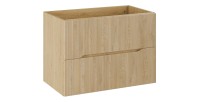 Meuble sous vasque NATURA – 2 tiroirs – Chêne clair – L80 × P45 × H57 cm – À suspendre 