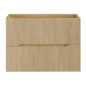 Meuble sous vasque NATURA – 2 tiroirs – Chêne clair – L80 × P45 × H57 cm – À suspendre 