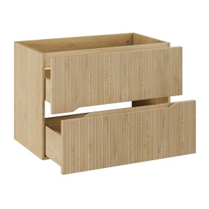 Meuble sous vasque NATURA – 2 tiroirs – Chêne clair – L80 × P45 × H57 cm – À suspendre 