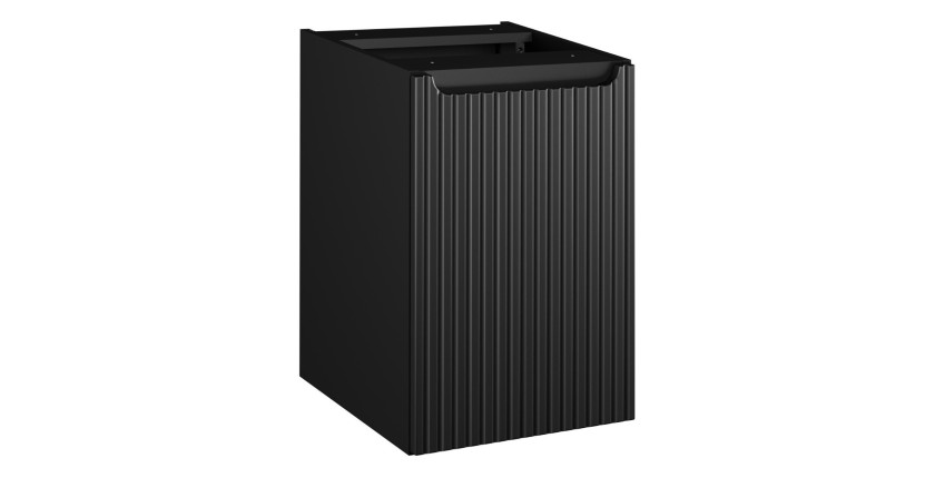 Meuble de rangement VANO – Panier à linge intégré – Noir mat – L40 × P39 × H57 cm – À suspendre 