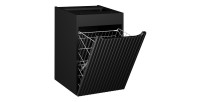 Meuble de rangement VANO – Panier à linge intégré – Noir mat – L40 × P39 × H57 cm – À suspendre 