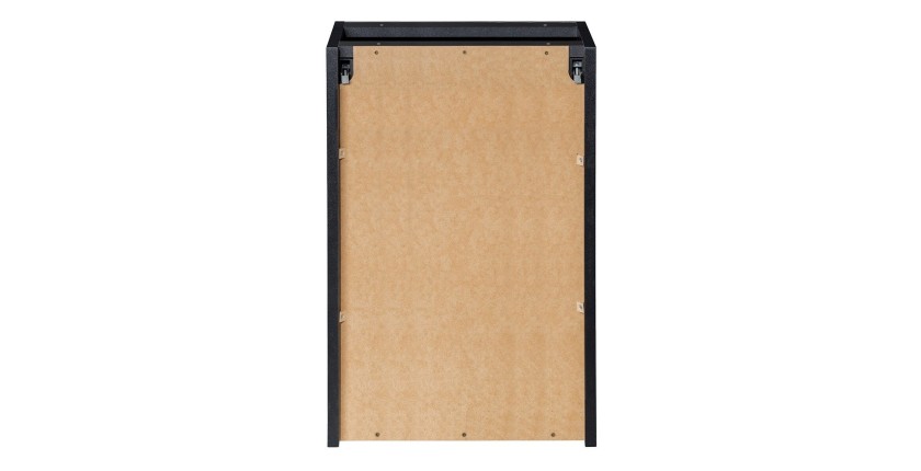 Meuble de rangement VANO – Panier à linge intégré – Noir mat – L40 × P39 × H57 cm – À suspendre 