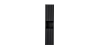 Colonne de salle de bain VANO – 2 portes + 1 niche – Noir mat – L30 × P25 × H140 cm – À suspendre 