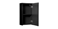 Meuble de salle de bain VANO – 1 porte – Noir mat – L30 × P18 × H57 cm – À suspendre 