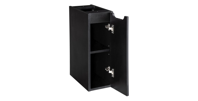 Meuble de salle de bain VANO – 1 porte – Noir mat – L20 × P39 × H57 cm – À suspendre 