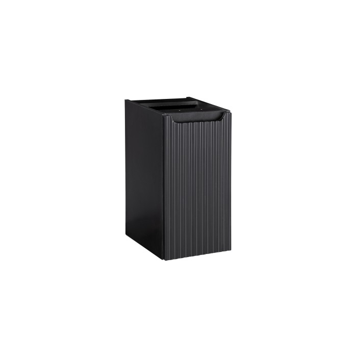 Meuble de rangement de salle de bain VANO – 1 porte – Noir mat – L30 × P39 × H57 cm – À suspendre 