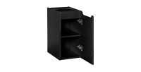 Meuble de rangement de salle de bain VANO – 1 porte – Noir mat – L30 × P39 × H57 cm – À suspendre 