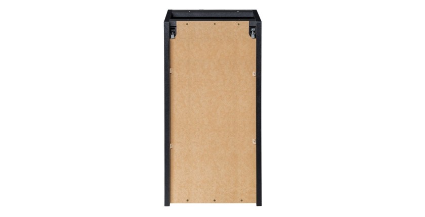 Meuble de rangement de salle de bain VANO – 1 porte – Noir mat – L30 × P39 × H57 cm – À suspendre 