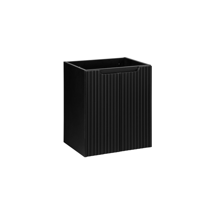 Meuble sous vasque de salle de bain VANO – 2 portes – Noir mat – L50 × P39 × H57 cm – À suspendre 
