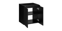 Meuble sous vasque de salle de bain VANO – 2 portes – Noir mat – L50 × P39 × H57 cm – À suspendre 