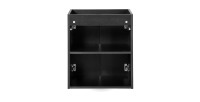Meuble sous vasque de salle de bain VANO – 2 portes – Noir mat – L50 × P39 × H57 cm – À suspendre 