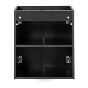 Meuble sous vasque de salle de bain VANO – 2 portes – Noir mat – L50 × P39 × H57 cm – À suspendre 