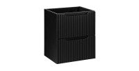 Meuble sous vasque de salle de bain VANO – 2 tiroirs – Noir mat – L50 × P39 × H57 cm – À suspendre 