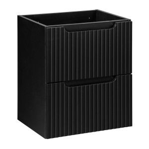 Meuble sous vasque de salle de bain VANO – 2 tiroirs – Noir mat – L50 × P39 × H57 cm – À suspendre 