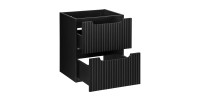 Meuble sous vasque de salle de bain VANO – 2 tiroirs – Noir mat – L50 × P39 × H57 cm – À suspendre 