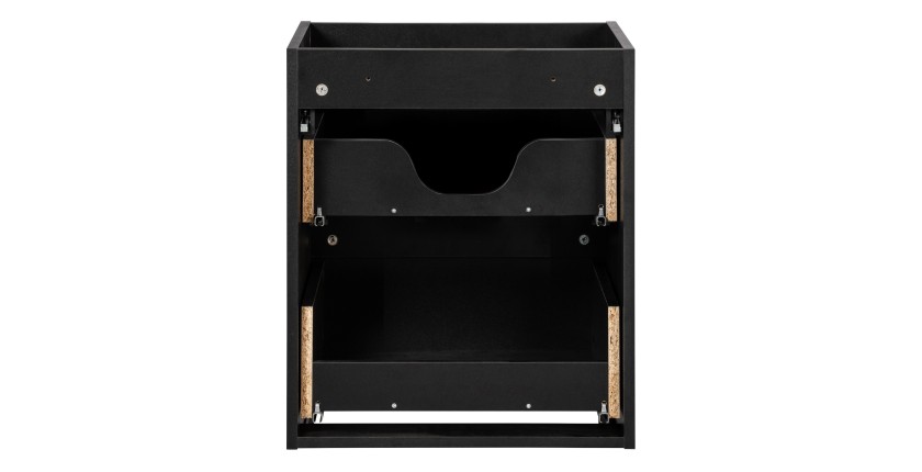 Meuble sous vasque de salle de bain VANO – 2 tiroirs – Noir mat – L50 × P39 × H57 cm – À suspendre 