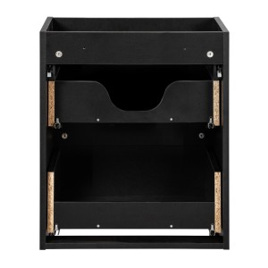 Meuble sous vasque de salle de bain VANO – 2 tiroirs – Noir mat – L50 × P39 × H57 cm – À suspendre 