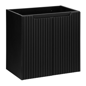 Meuble sous vasque de salle de bain VANO – 2 portes – Noir mat – L60 × P39 × H57 cm – À suspendre 