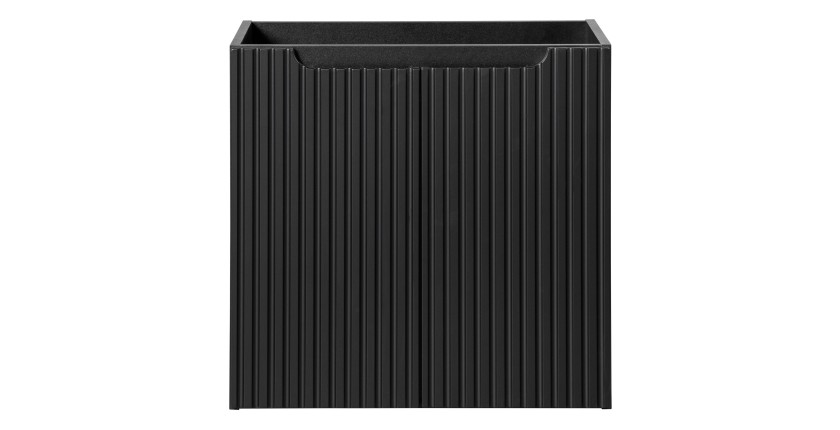 Meuble sous vasque de salle de bain VANO – 2 portes – Noir mat – L60 × P39 × H57 cm – À suspendre 