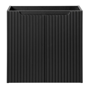 Meuble sous vasque de salle de bain VANO – 2 portes – Noir mat – L60 × P39 × H57 cm – À suspendre 