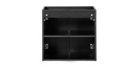 Meuble sous vasque de salle de bain VANO – 2 portes – Noir mat – L60 × P39 × H57 cm – À suspendre 