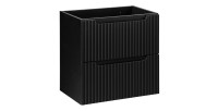 Meuble sous vasque de salle de bain VANO – 2 tiroirs – Noir mat – L60 × P39 × H57 cm – À suspendre 