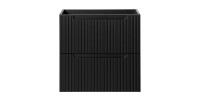 Meuble sous vasque de salle de bain VANO – 2 tiroirs – Noir mat – L60 × P39 × H57 cm – À suspendre 