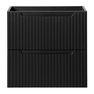 Meuble sous vasque de salle de bain VANO – 2 tiroirs – Noir mat – L60 × P39 × H57 cm – À suspendre 