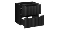 Meuble sous vasque de salle de bain VANO – 2 tiroirs – Noir mat – L60 × P39 × H57 cm – À suspendre 