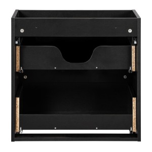 Meuble sous vasque de salle de bain VANO – 2 tiroirs – Noir mat – L60 × P39 × H57 cm – À suspendre 