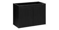 Meuble sous vasque de salle de bain VANO – 2 portes – Noir mat – L80 × P39 × H57 cm – À suspendre 
