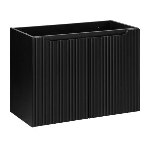 Meuble sous vasque de salle de bain VANO – 2 portes – Noir mat – L80 × P39 × H57 cm – À suspendre 
