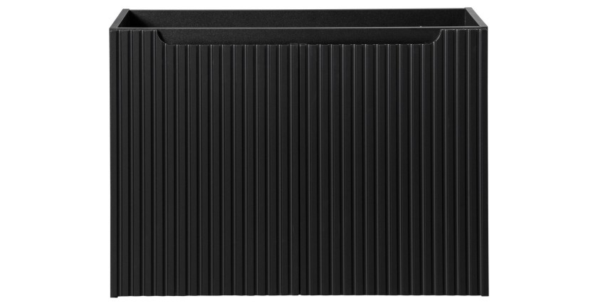 Meuble sous vasque de salle de bain VANO – 2 portes – Noir mat – L80 × P39 × H57 cm – À suspendre 
