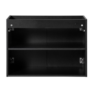 Meuble sous vasque de salle de bain VANO – 2 portes – Noir mat – L80 × P39 × H57 cm – À suspendre 