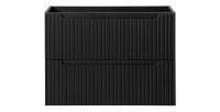 Meuble sous vasque de salle de bain VANO – 2 tiroirs – Noir mat – L80 × P39 × H57 cm – À suspendre 