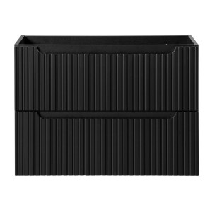 Meuble sous vasque de salle de bain VANO – 2 tiroirs – Noir mat – L80 × P39 × H57 cm – À suspendre 