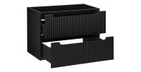 Meuble sous vasque de salle de bain VANO – 2 tiroirs – Noir mat – L80 × P39 × H57 cm – À suspendre 