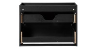 Meuble sous vasque de salle de bain VANO – 2 tiroirs – Noir mat – L80 × P39 × H57 cm – À suspendre 