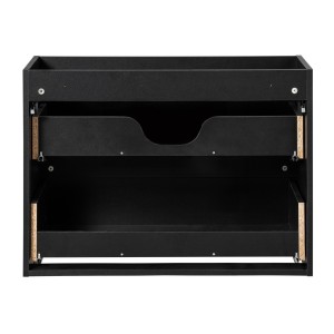 Meuble sous vasque de salle de bain VANO – 2 tiroirs – Noir mat – L80 × P39 × H57 cm – À suspendre 
