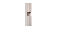 Colonne de salle de bain VANO – 2 portes + 1 niche – Marron congo – L30 × P25 × H140 cm – À suspendre 