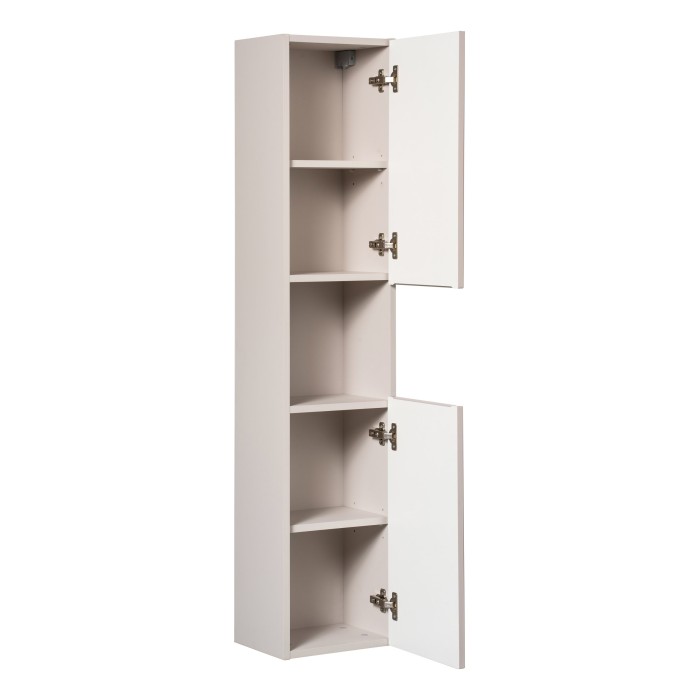 Colonne de salle de bain VANO – 2 portes + 1 niche – Marron congo – L30 × P25 × H140 cm – À suspendre 