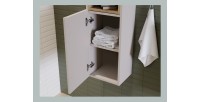 Colonne de salle de bain VANO – 2 portes + 1 niche – Marron congo – L30 × P25 × H140 cm – À suspendre 