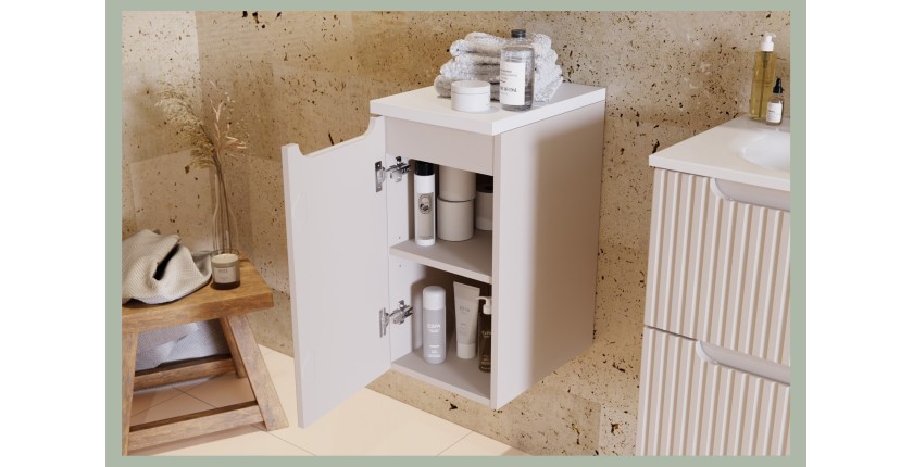 Meuble de rangement VANO – Marron congo – L30 × P39 × H57 cm – À suspendre – Salle de bain 